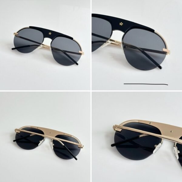 First Copy Dior Gold Black Sunglasses