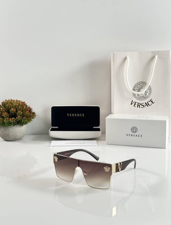First Copy Versace 10086 Gold Brown Sunglasses