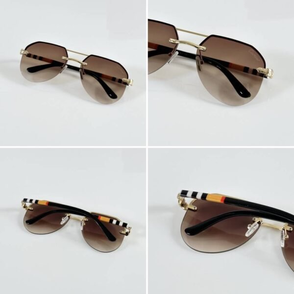 First Copy Cartier 7217 Gold Brown Sunglasses