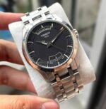 First Copy Premium Stainless Steel Black Dial Analog Watch With Minimalist Design And Luxury Finish