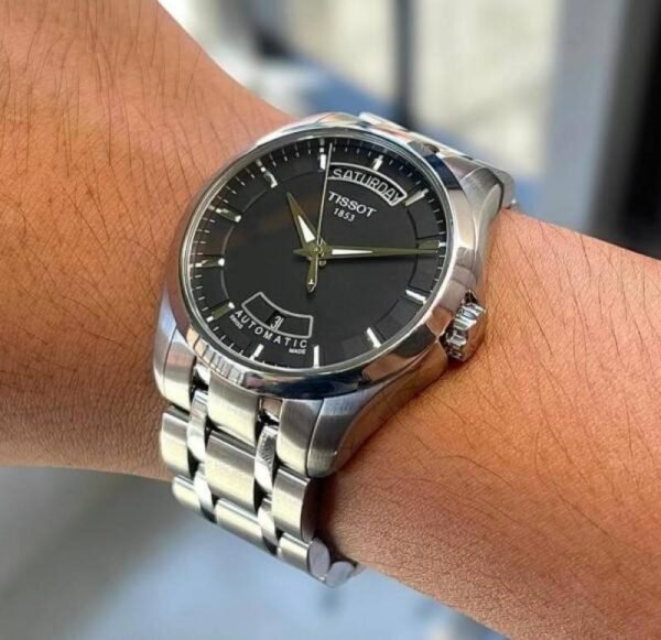 First Copy Premium Stainless Steel Black Dial Analog Watch With Minimalist Design And Luxury Finish
