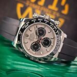 First Copy Luxury Chronograph Black Dial Rubber Strap Sports Watch With Premium Finish