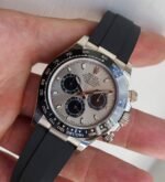 First Copy Luxury Chronograph Black Dial Rubber Strap Sports Watch With Premium Finish