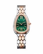 First Copy Bvlgari Serpenti Two Tone Green Dial Watch For Women