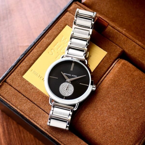 First Copy Michael Kors Portia Japan Watch For Women Silver Black
