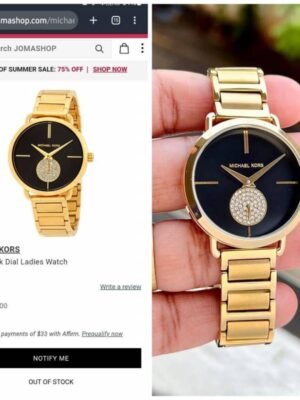 First Copy Michael Kors Portia Japan Watch For Women Gold Black