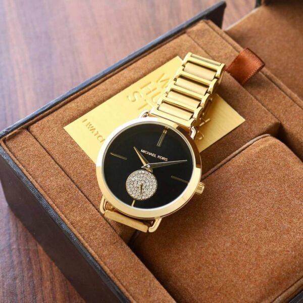 First Copy Michael Kors Portia Japan Watch For Women Gold Black