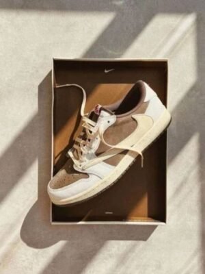 FIRST COPY NIKE AIR JORDAN LOW 1 TRAVIS MOCHA SEMI UA