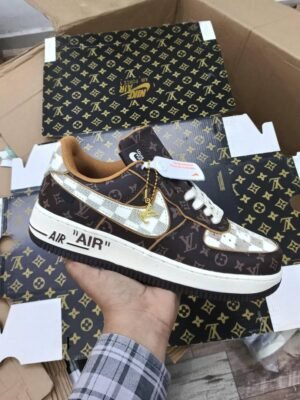 First Copy Nike Airforce 1 low Louis Vuitton Virgil Abloh Brown