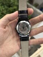 First Copy Luxury Black Skeleton Dial Automatic Watch With Rubber Strap And Premium Finish