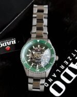 First Copy Rado Captain Cook Green Skeleton Dial Automatic Stainless Steel Watch With Premium Finish