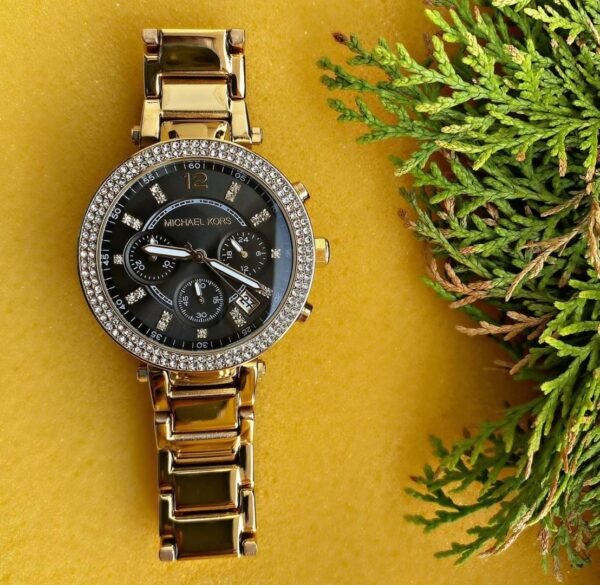 First Copy Michael Kors Ladies Parker Watch For Women Gold Black