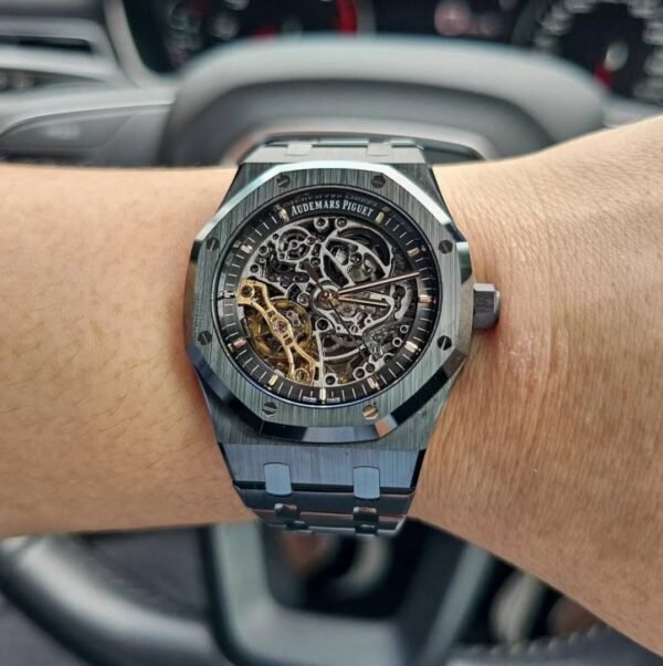 First Copy Audemars Piguet Royal Oak Skeleton Automatic Watch With Stainless Steel Bracelet And Luxury Finish