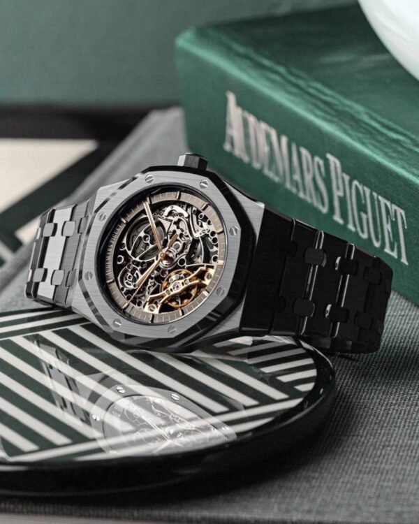 First Copy Audemars Piguet Royal Oak Skeleton Automatic Watch With Stainless Steel Bracelet And Luxury Finish