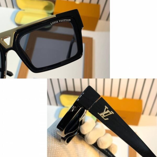 First Copy Louis Vuitton 1984 Black Gold Sunglasses