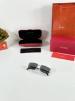 First Copy Cartier 0680 Gold Black Sunglasses