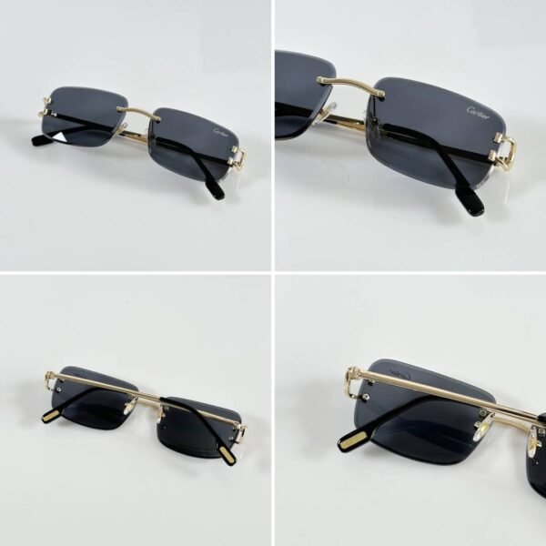 First Copy Cartier 0680 Gold Black Sunglasses