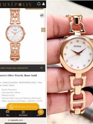 First Copy Fossil Rose White Ladies Watch For Women