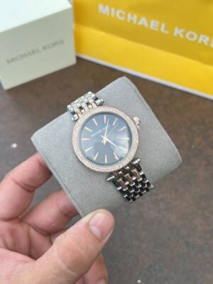 First Copy Michael Kors Darci Two Tone Copper Black Watch For Women