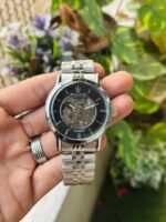 First Copy Luxury Black Skeleton Dial Automatic Stainless Steel Watch With Premium Finish