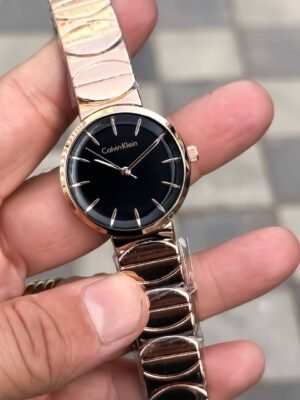 First Copy Calvin Klein Rose Gold Black Dial Women’s Analog Watch