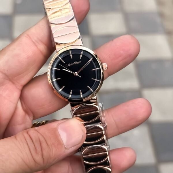 First Copy Calvin Klein Rose Gold Black Dial Women’s Analog Watch