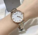 First Copy Emporio Armani Rose Gold White Dial Roman Marker Women’s Analog Watch