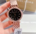 First Copy Michael Kors Darci Rose Gold Black Dial Women’s Analog Watch
