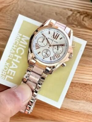 First Copy Michael Kors Bradshaw Rose Gold White Dial Women’s Analog Watch