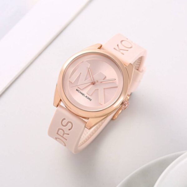 First Copy Michael Kors Runway Rose Gold Pink Silicone Women’s Analog Watch