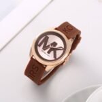 First Copy Michael Kors Runway Rose Gold Brown Silicone Women’s Analog Watch