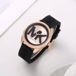 First Copy Michael Kors Runway Rose Gold Black Silicone Women’s Analog Watch