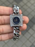 First Copy Michael Kors Square Silver Black Dial Women’s Analog Watch