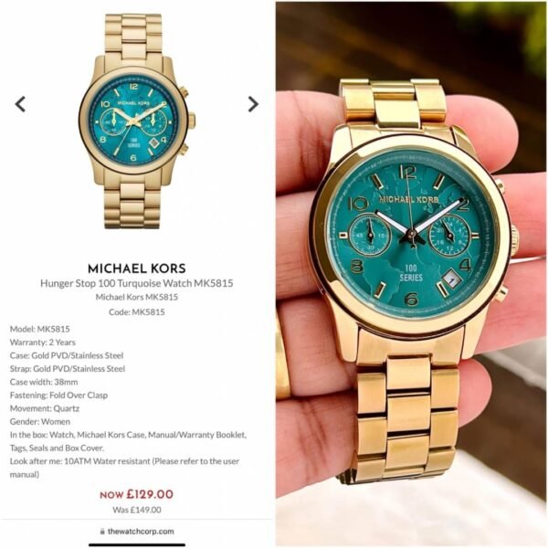 First Copy Michael Kors Bradshaw Gold Blue Dial Men’s Analog Watch