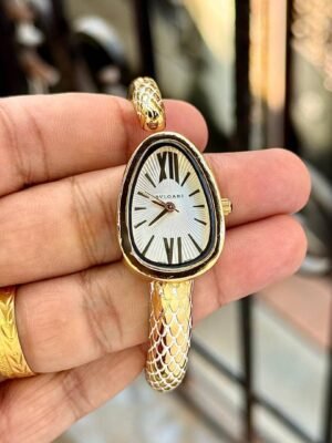 First Copy Bvlgari Serpenti Gold White Dial Women’s Analog Watch
