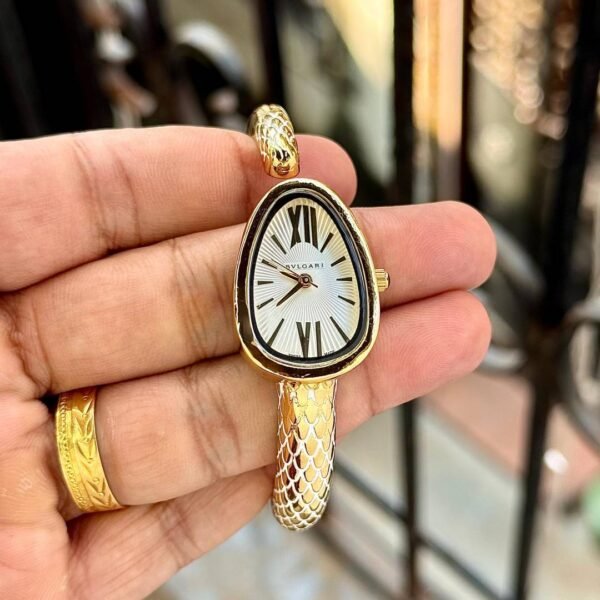 First Copy Bvlgari Serpenti Gold White Dial Women’s Analog Watch
