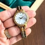 First Copy Gucci Diamond Bezel Gold White Dial Women’s Analog Watch