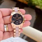 First Copy Michael Kors Bradshaw Rose Gold Black Dial Women’s Analog Watch