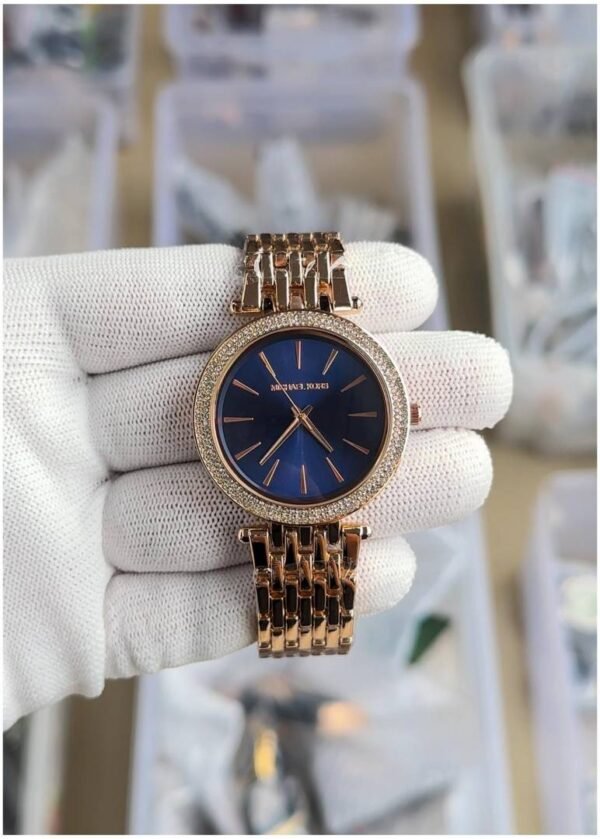 First Copy Michael Kors Darci Rose Gold Blue Dial Women’s Analog Watch