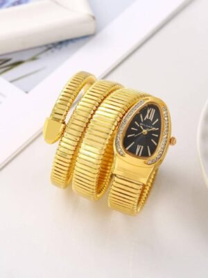 First Copy Bvlgari Serpenti Gold Black Dial Women’s Analog Watch