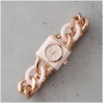 First Copy Michael Kors Chain Link Rose Gold White Women’s Analog Watch