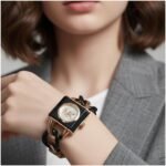 First Copy Michael Kors Chain Link Black Rose Gold Women’s Analog Watch