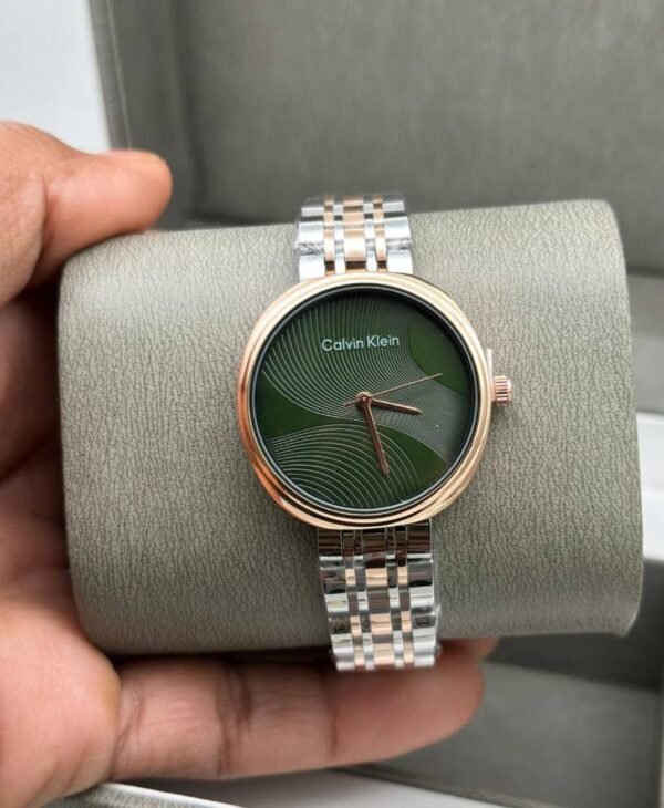 First Copy Calvin Klein Silver Green Dial Women’s Analog Watch