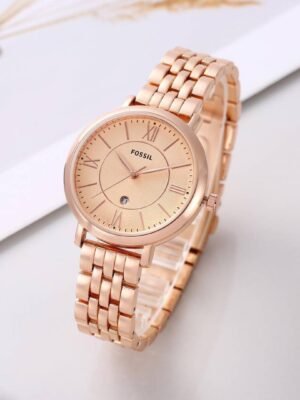 First Copy Fossil Rose Gold Champagne Dial Women’s Analog Watch