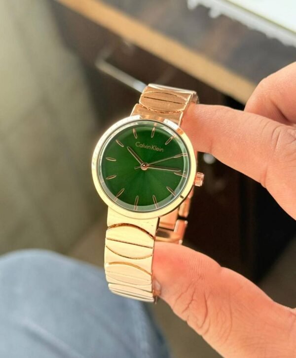 First Copy Calvin Klein Gold Green Dial Women’s Analog Watch