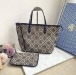 First Copy Tory Burch Ladies Quilted Large Tote Bag With Matching Pouch Premium Handbag