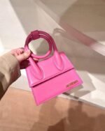 First Copy Pink Mini Structured Designer Handbag With Top Handle And Premium Finish