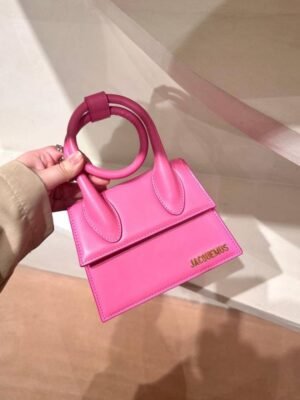 First Copy Pink Mini Structured Designer Handbag With Top Handle And Premium Finish