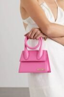 First Copy Pink Mini Structured Designer Handbag With Top Handle And Premium Finish