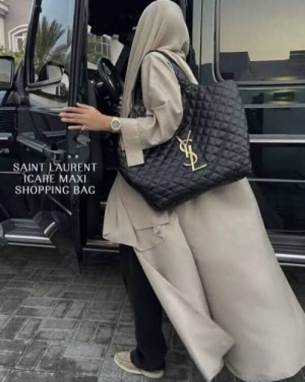 First Copy YSL Ladies Quilted Tote Bag With Matching Pouch Premium Handbag